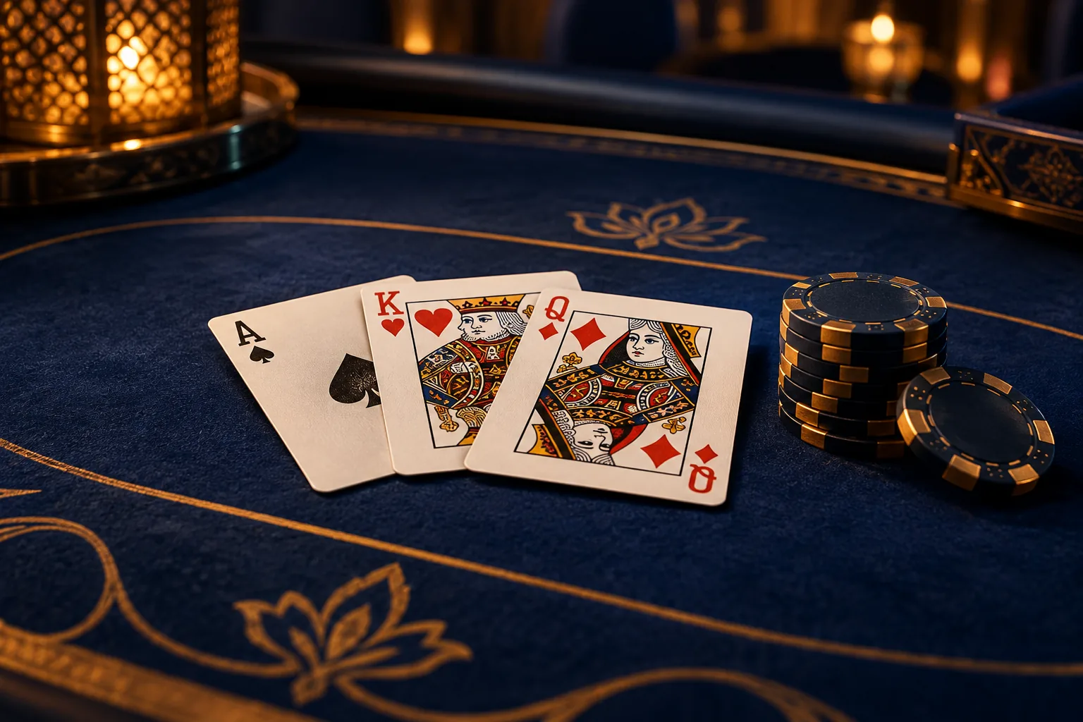 Playing cards and casino chips for 220 Patti frequently asked questions